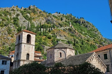 Fototapeta na wymiar Church In Kotor Old Town, Montenegro