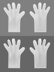 Disposable transparent plastic gloves