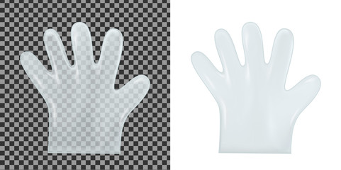 Disposable transparent plastic gloves