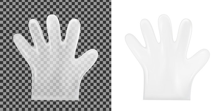 Disposable transparent plastic gloves