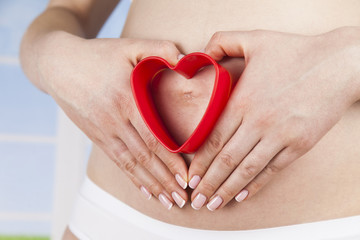 Heart, Beautiful Pregnant Woman belly
