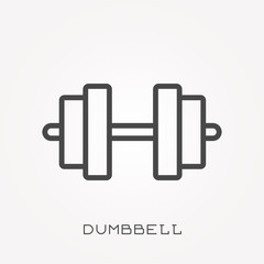 Line icon dumbbell