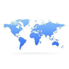 Fototapeta na wymiar Blue gradient world map. Blank globe vector illustration