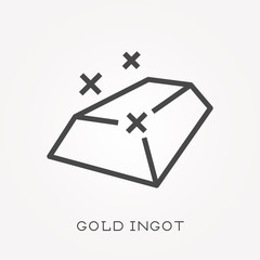 Line icon gold ingot