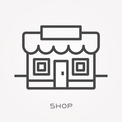 Line icon shop