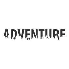 Adventure. Text or labels with silhouette of forest.