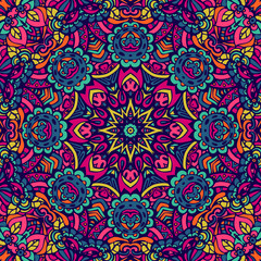 colorful geometric seamless pattern indian mandala