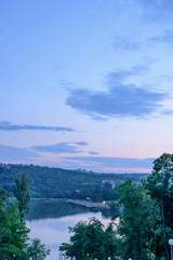 Fototapeta na wymiar Beautiful sunset view in Valea Morilor park in Chisinau, Moldova