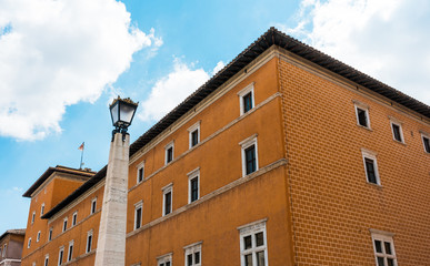 Fototapeta na wymiar big brown brick building at rome
