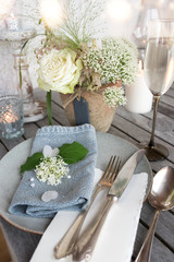 Wedding place setting in vintage style