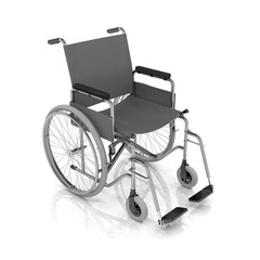 Fototapeta na wymiar Rollstuhl auf weißem Hintergrund