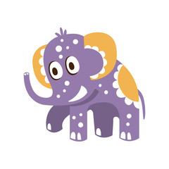 Adorable cartoon baby elephant character posing vector Illustration