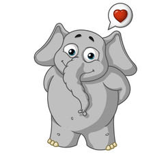 Big collection vector cartoon characters of elephants on an isolated background. He is in love, he has a big heart