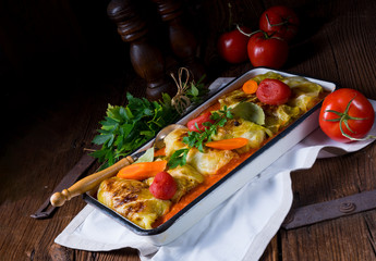 golabki - polish cabbage rolls in tomato sauce