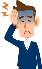 病気　男性　頭痛　上半身

