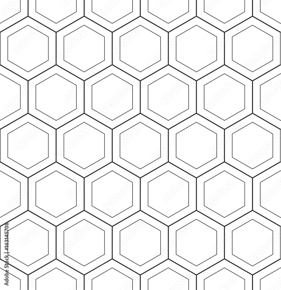 Fototapete Abstract geometric hoenycomb seamless pattern vector hexagonal triangular background grid texture