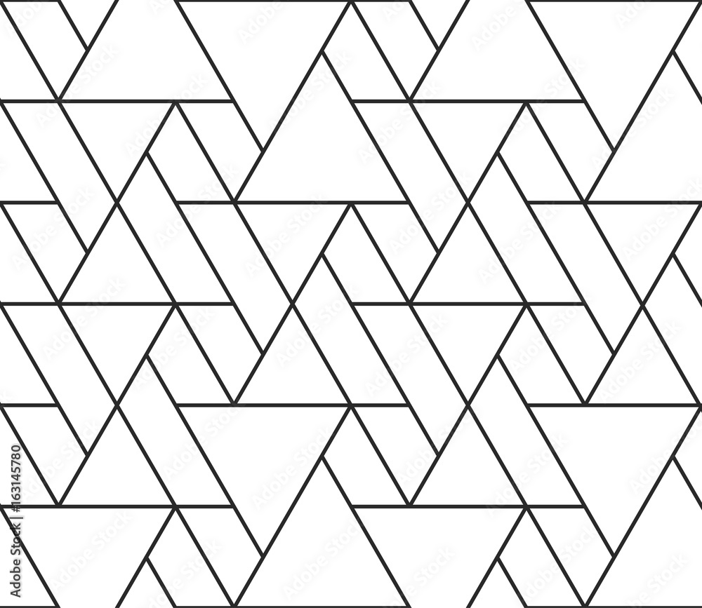 Aufkleber Abstract geometric seamless pattern vector hexagonal triangular background grid texture
