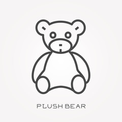 Line icon plush bear