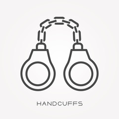 Line icon handcuffs