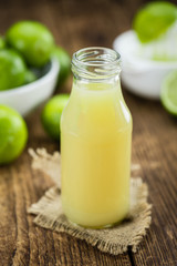 Portion of Fresh Lime Juice (selective focus)