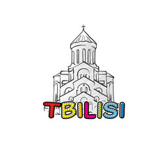 Tbilisi beautiful sketched icon