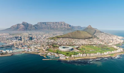 Fototapete Tafelberg Kapstadt (Luftbild aus einem Helikopter)