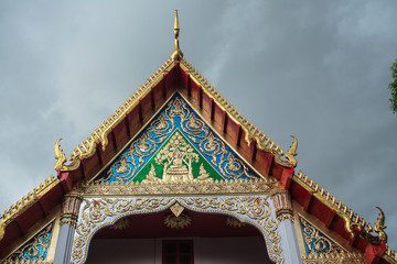 Naklejka premium Wat Khao Wang is situated on Sattanat Mountain. It is 2 kilometers away from the west side Ratchaburi province Thailand