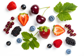 Fresh berries on white background © anaumenko