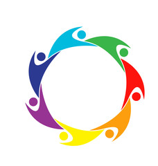 Teamwork colorful people logo