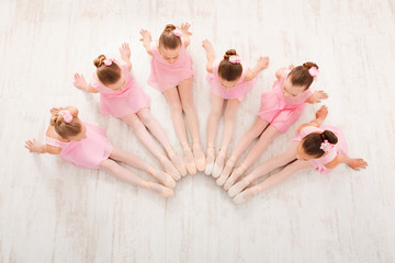 Fototapeta premium Little girls dancing ballet in studio