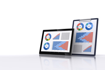 タブレットとクリップボード