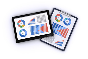 タブレットとクリップボード