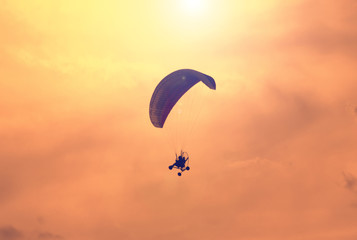 Fototapeta na wymiar Paraglider flying