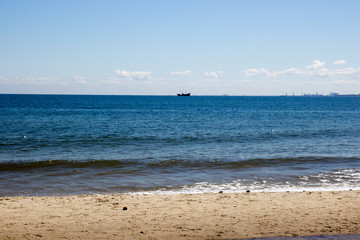 Fototapeta na wymiar Seascape with old ships