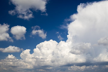 Clouds against the blue sky background