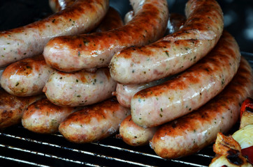 czech sauseges on the streets of Prague
