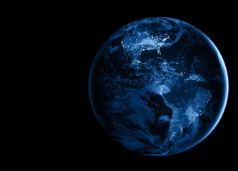 Naklejka na ściany i meble Earth from Space. Best Internet Concept of global business from concepts series. Elements of this image furnished by NASA. 3D illustration