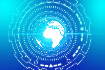 Abstract global future technology background.Globe internet connecting. connection symbols communication lines.