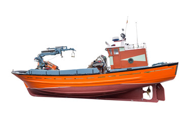 fishing boat isolated on white background
