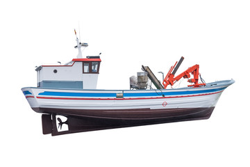 Naklejka premium fishing boat isolated on white background