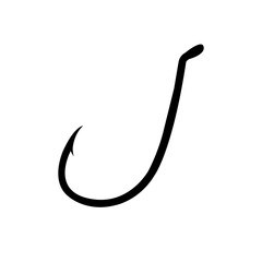Angelhaken - Einzelhaken - schwarz