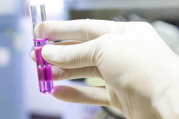 Test tube in laboratory,Research chemistry at science lab background