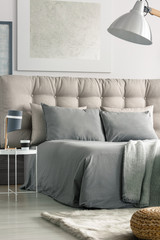 Bedroom in grey colors