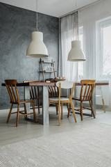 Modern and industrial dining room