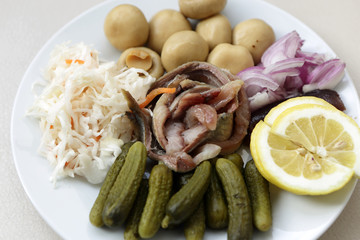Pickles on plate