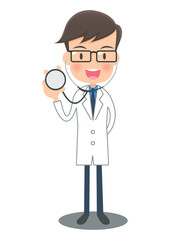 聴診器を持つ白衣の医者