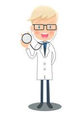 聴診器を持つ白衣の医者