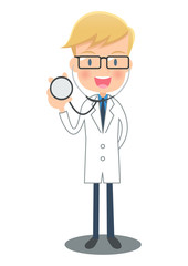 聴診器を持つ白衣の医者