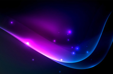 Smoky glowing waves in the dark