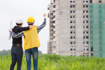 Engineer architect working at Construction Site